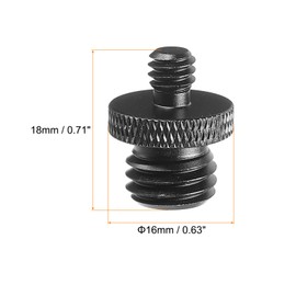 PATIKIL Mic Stand Adapter M12 Male to 1/4 Male Thread Tripod Screw Adapter Double Sides Camera Screw for Microphone Tripod Stand Black 2 Pack