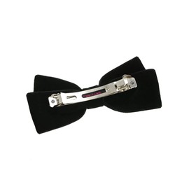 VINGTAINE H7640-BK- Barrette Ribbon, Velvet Hair Clip, Classical Hair Accessory, Elegant