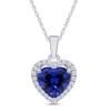 THE JEWEL ZONE Heart Simulated Blue Sapphire & White Topaz