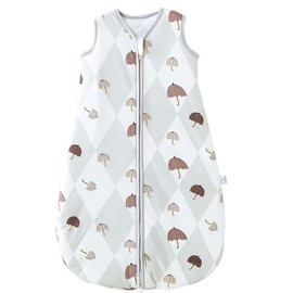 YOHKOH Baby Sleep Sack 0-6 Months, Unisex Baby Wearable Blanket 1.5 TOG, 100% Cotton Soft SleepSack with 2-Way Zipper, Swaddle Transition Sleeping Bag (Grey-A, S)