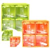 Multi Seasoning Set 4-Piece 2-Tier Kitchenware Square Seasoning Container Orange