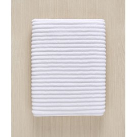 Blue Loom Ribbed Bath Sheet & Towel, 100% Cotton 600 GSM, Soft Absorbent Durable Quick Drying Bath Sheet & Bath Towel Set for Bathroom - Mason Set of 2 White (65" x 45" & 58" x 30")