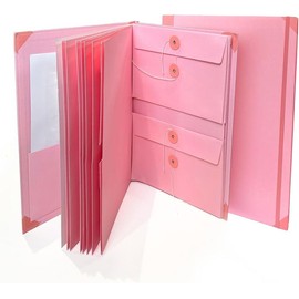 Extra thick document Organizer Folio, 2025 New Important Document Organizer, in Case I Go Missing Binder, Estate Planning Organizer, File Organizer for Paper, Office and School, Work. Blue and Pink - Color: Yellow