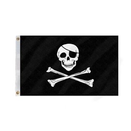 Flagmax Pirate Flag - Durable 5ft x 3ft Jolly Roger Flag with Skull and Crossbones Design, Featuring Eyelets for Easy Hanging - Perfect for Nautical Décor and Pirate Enthusiasts