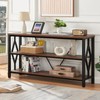 HOMISSUE Sofa Console Table, Rustic Console Table with 3-Tier Storage,