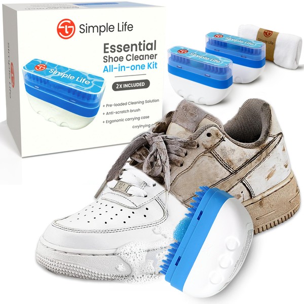 Simple Life 3-in-1 Shoe Cleaner Kit | Travel Size Foaming