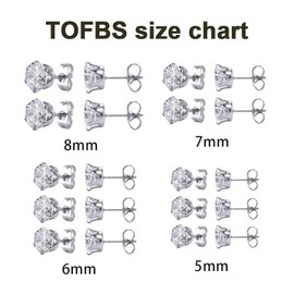 TOFBS Women's Earrings Set 10 Pairs Cubic Zirconia Rhinestone Stud Earrings Helix Piercings Earrings Jewellery Ear Piercing Set for Women Girls