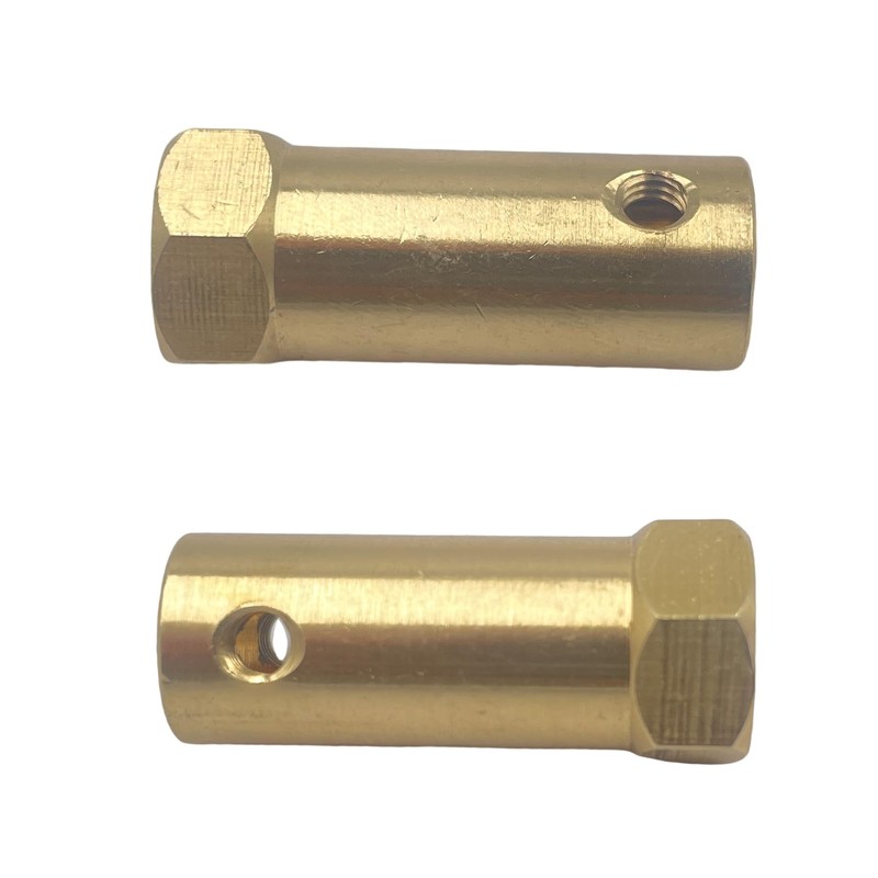 6 x Hex Coupling 7 mm Bore Motor Hex Brass