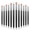 Sibba Sponge Eye Makeup Brushes, 12 Pieces Black Double Sided