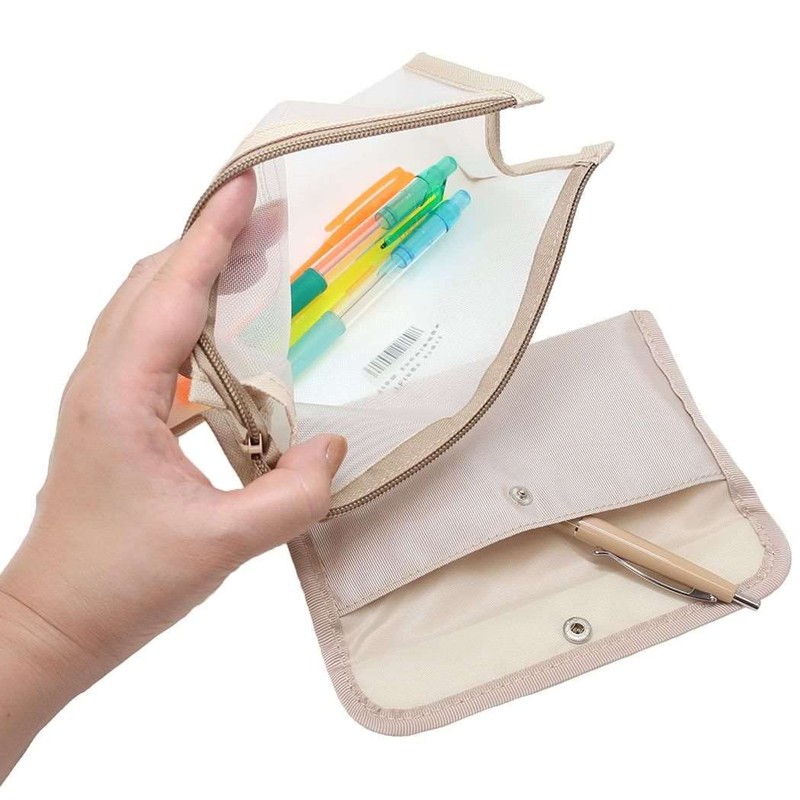 Coolia Twin Mesh Pen Pouch Mind Emotional [Lavender]