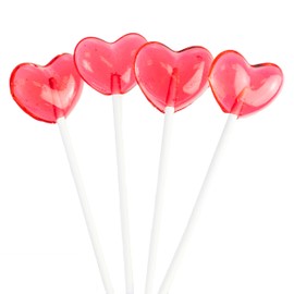 Sparko Sweets Sugar-Free Mini Lollipops by Sparko Sweets, 100 Count, Assorted Flavors, Made in USA - Perfect for Weddings, Birthdays, Party Favors, and Events (Red Heart)