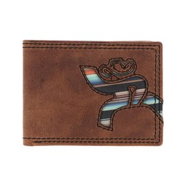 HOOEY Bi-Fold Leather Men's Wallet (Hawk - Brown/Navajo Serape)