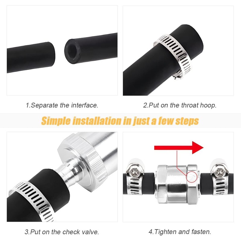 DAVRPES 10mm 3/8" Fuel Check Valve One Way Inline Non