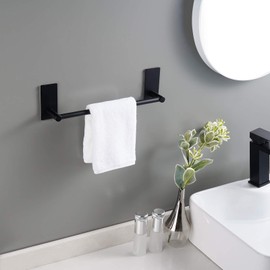 KES Towel Bar for Bathrooms, 12-Inch Hand Towel Holder, Wall Mounted SUS 304 Stainless Steel Matte Black, A7000S30-BK
