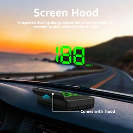 Heads up Display for Cars,Car HUD,Head up Display for Car,Digital GPS HUD Speedometer,USB Cable Plug and Play,Automatic Brightness Adjustment,Large Font Display
