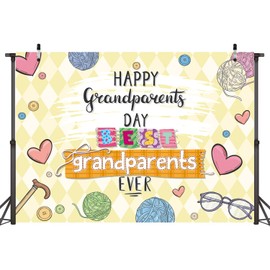 Happy Grandparents Day Backdrop 6x4FT Best Grandparents Ever Banner Decorations School Event Love Grandparents Photography Background Grandpa Grandma Holiday Retirement Party Supplies Photo Props