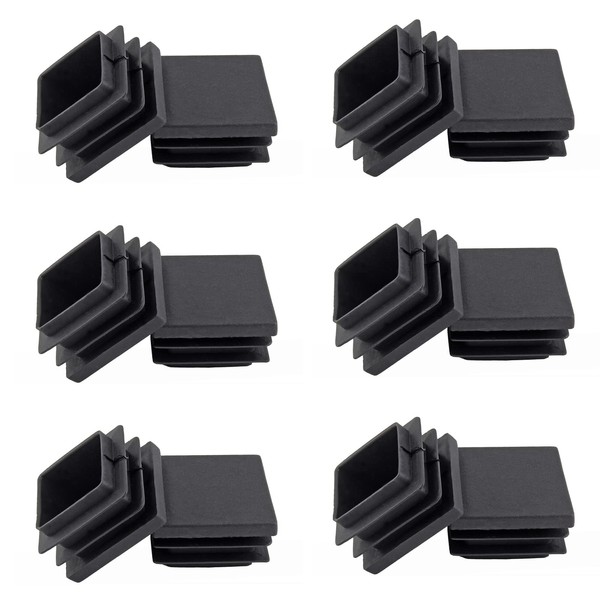 Uenhoy 30 Pcs 1-1/4" Square Plastic Plugs Insert End Caps