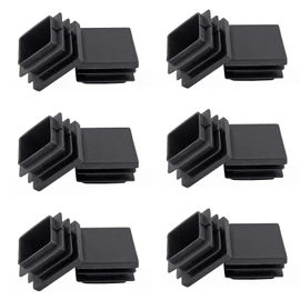 Uenhoy 30 Pcs 1-1/4" Square Plastic Plugs Insert End Caps Black Tubing End Caps for Square Tube, Chair Legs, Fence