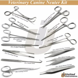 Medentra Feline Spay Pack Kit Contain Basic Surgery Instruments Set Surgical Economy Tool