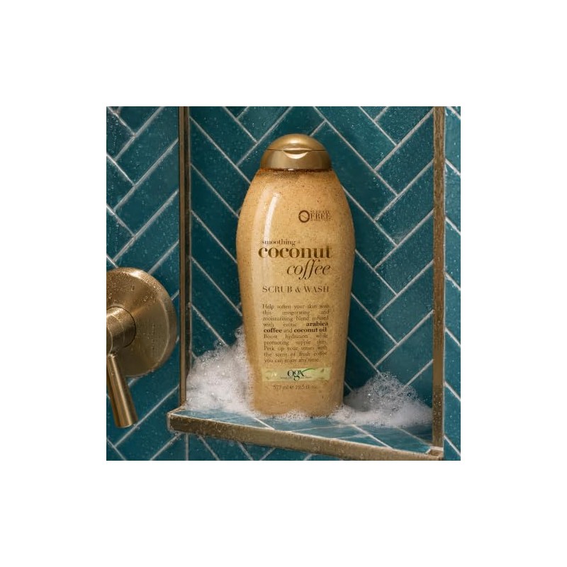 OGX, Body Wash y Exfoliante de Coco y Café, 577