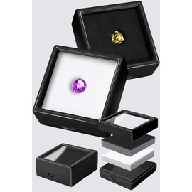 ETLIFE Loose Case, 1.6 inches (4 cm), Black, 10 Pieces, [Industry's First Black and White, 2-Level Cushion] Plastic Case, Natural Stone, Jewelry Box, Loose Stone, Storage, Jewelry Case, Display Case, Small Items, Specimen Box