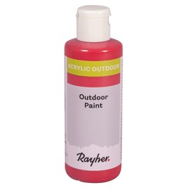 Rayher Outdoor Paint Acrylic Paint, Classic Red, Bottle 80 ml, 35070287