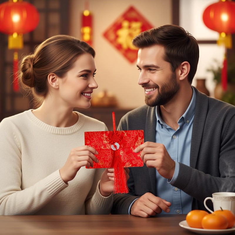 Hopzab 2 Pcs Chinese Silk Red Envelopes, Traditional Lucky Money