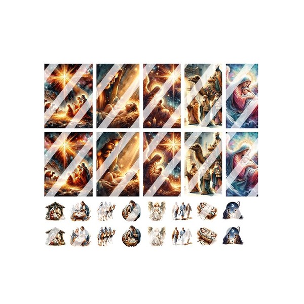 Christmas Nativity Scene Design #2 Full Nail Art Decals- Waterslide