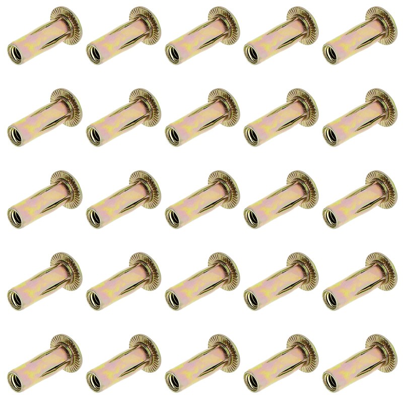 Moicstiy 25Pcs Steel Multi Grip Rivet Nuts Pre Bulbed Shank
