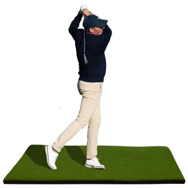 Amazique 5×4 Golf Mat, Non-Slip Hitting Mat with 40mm Total Thickness, 20mm Realistic Turf + 20mm EVA Foam Base, PGA Pro Trusted Indoor & Outdoor Golf Practice Mat with Training Kit, Green