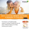 Renew Actives Ginger Turmeric Curcumin Capsules - Potent Antioxidant with