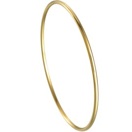 Jude Jewelers 2mm Width Stainless Steel Classic Plain Simple Stackable Bangle Bracelet (Gold)
