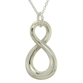 925 Sterling Silver Infinity Love Symbol Necklace Pendant 16" Inches Cable Chain Gift NEW