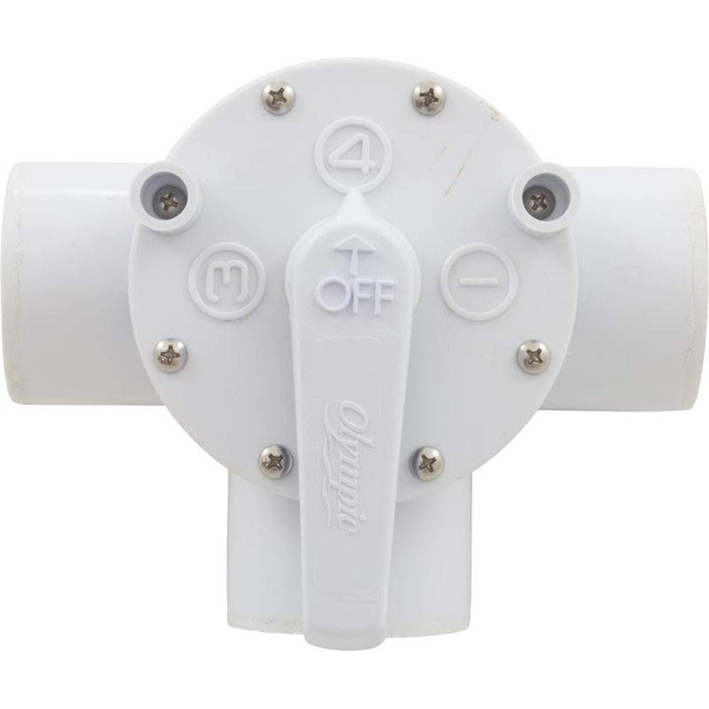 Champlain Plastics Diverter Valve, Olympic, 1-1/2"FPT, 3-Way, White