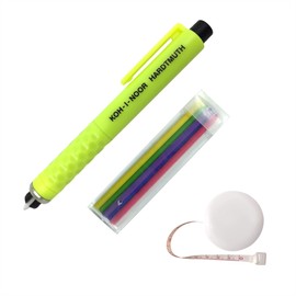 Koh-I-Noor Tailor's Chalk Pen, Chalk Pen, Tailor's Chalk, Plastic, Assorted Colours Pens and intervisio 1 Metre Tape Measure, Extendable