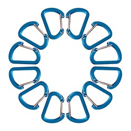 ABCOOL 12PCS Keychain Clips Mini Carabiner - 4 cm Aluminum Durable Quick Release Auto Locking D-Shape Spring Loaded Wire Gate for Home Rv Camping Fishing Hiking Traveling and Sports Outdoors