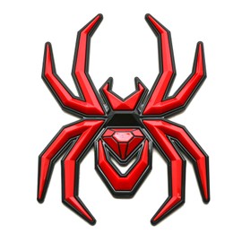 2Pcs Custom Spider Emblems Left Right Car Badge for Universal Car Body Motorcycle SUV Widow Door Edition Decoration (Red)