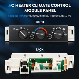 AC Heater Climate Control Module Panel w/o Rear Window Defogger Switch for 1996-1999 Chevy/GMC C1500 C2500 C3500 K1500 K2500 K3500 9378815 16231175 16240115 16238895