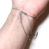 Dainty Angelite Bracelet, silver grey nylon cord string bracelet, adjustable