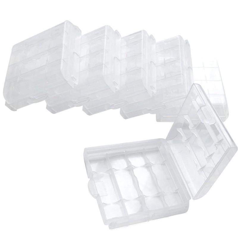 Battery Storage Case for AA/AAA, Battery Holder Box (6Pack Clear)