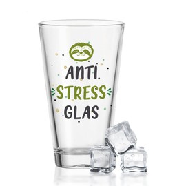 GRAVURZEILE Leonardo Water Glass with UV Print - in Anti-Stress Glass Design - Funny Gift for Him and Her