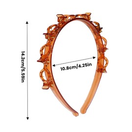 Gallipower 2 Pcs Hairpin for Women,Headband With Bangs Hairstyle Hair Clips,Toothed Weave Bangs Headband, Stylish Black Brown Curly Hair Accessories for Makeup or Washing Face