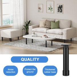 VETIN 4 Pcs Adjustable Height Bed Support Legs for Bed Frame/Bed Center Slat/King/Queen Bed, Heavy Duty Steel Adjustable Furniture Replacement Legs 10-17inch for Bed Sofa/Chair/Ottoman/Cabinet/Table