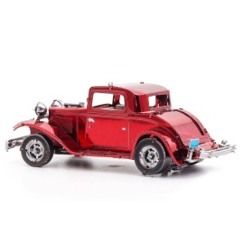 DCD Model Kit 1932 Ford Coupe in Red Moderate Difficulty Steel Model by Metal Earth Gears Set