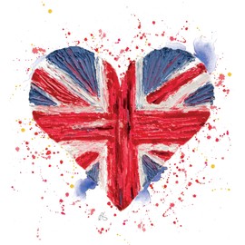 Heart Greeting Card, Heart Birthday Card For Her Him Friend, Union Jack Heart Birthday Card, Blank Card, Blank Greeting Card, Artistic Blank Card