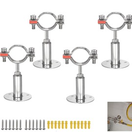 TOOSOAR Pack of 4 adjustable pipe brackets, wall mount, ceiling mount, pipe bracket, for ceiling mounting, pipes diameter of 38-40 mm