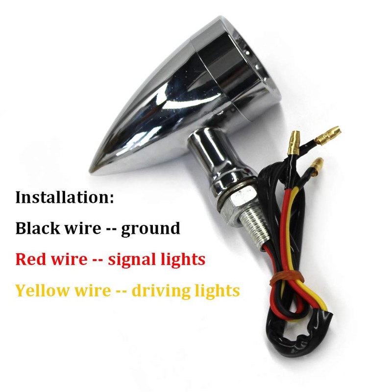 Red CNC Motorcycle Bullet LED Turn Signal Lights Blinker Indicator