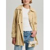 CUFEZN Women's Bow Toggle Trench Coat, 100% Cotton Button Down