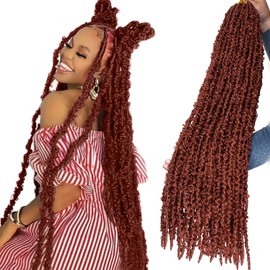 ZRQ Butterfly Locs Crochet Hair 36 Inch 6 Packs Distressed Faux Locs Pre-looped Synthetic Crochet Braids Extended Soft Locs For Women Extensions (36 Inch,350#)