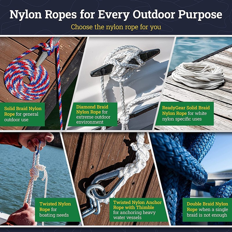 SGT KNOTS Twisted Nylon Rope – Heavy Duty All Purpose